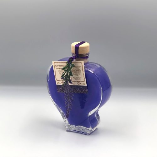 Levendula illatú tusfürdő szív alakú üvegben